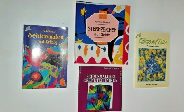 Seidenmalerei Bücher Seide Malerei Anleitung 4 Stück schöne Vorlagen Bücher
