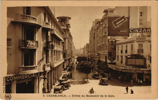 CPA AK MAROC CASABLANCA - Entrance to Boulevard de la Gare (117951)