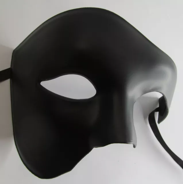 Phantom Of The Opera Half Face Matte Black Venetian Masquerade Party/ Ball Mask