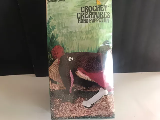 Criaturas de ganchillo artesanales de colección Vogart, kit de marionetas de mano, sellado, marioneta de perro, cachorro