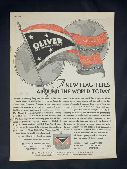 Magazine Ad* - 1929 - Oliver Farm Equipment