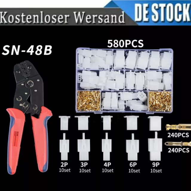 50 set 2 3 4 6 9 polig Stecker Steckverbinder Flachstecker Motorrad Roller Auto