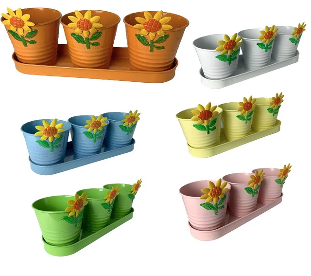 Geli Nora Set Vaso E Sottovaso Rettangolare In Plastica - Vari Colori E Dimensioni - Con Fori Di Scarico - 2