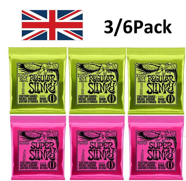 3 Sets Ernie Ball 2221/2223 Regular Slinky Electric Guitar Strings 10-46/9-42