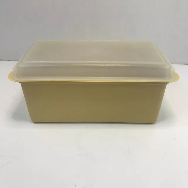 TUPPERWARE BREAD LOAF Keeper Box 171-2 with Dome Lid 172-2 Vintage Harvest  Gold $9.99 - PicClick