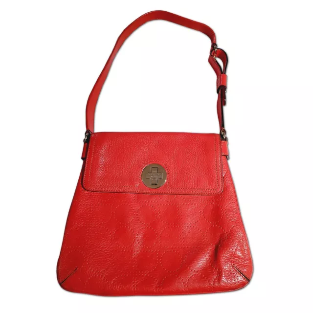 Kate Spade Red Leather Shoulder Bag Small Double Vanessa York Street Noel