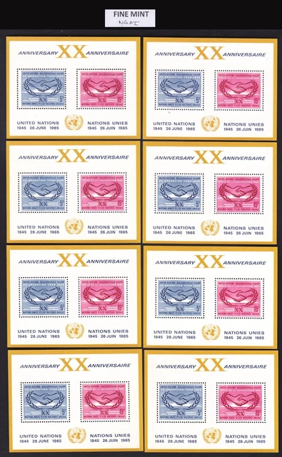Sephil United Nations 1965 20th Jubiläum Von Un Set Mit 8 Fein MNH Blätter