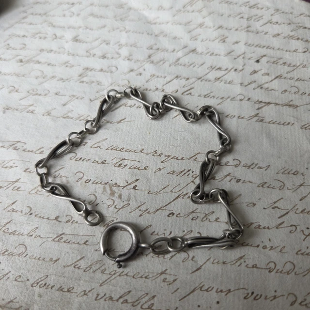 Chaîne De Montre à Gousset Châtelaine – Argent Massif (Sterling) – France, Avant 1920