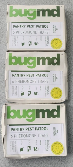 BugMD Clothes Moth Boss (6 X 3 = 18) Pantry Moth Trap, Moth Trap Closet Storage