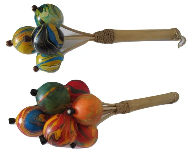 Maraca Fair Trade Shaker 2 Sizes Seed Pod Kids Toy Gift Percussion Hand Painted