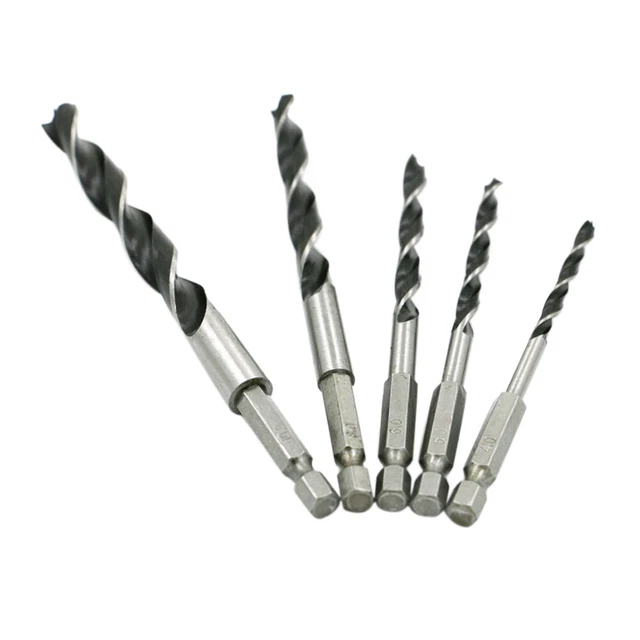 Hot 5 Pcs Hex Shank Wood Drill Bit Sets with Quick Change Design 4mm8mm10mm