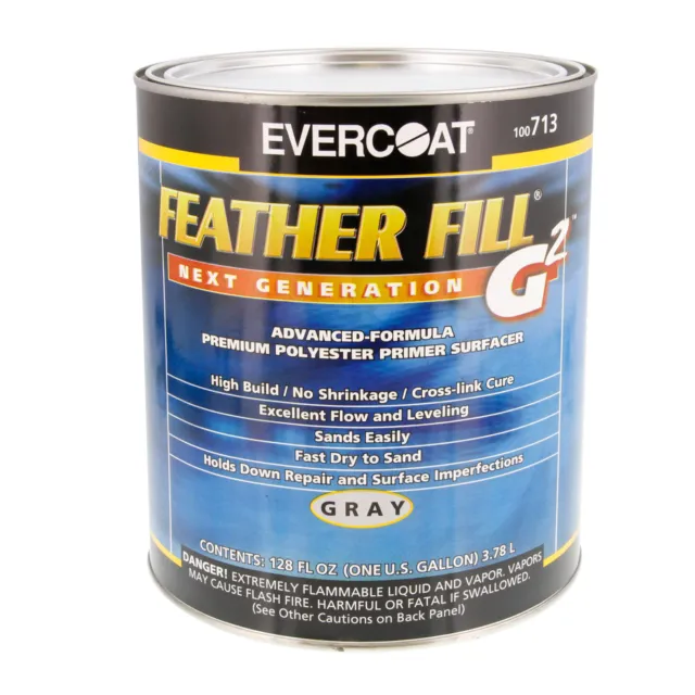 EVERCOAT FEATHER FILL G2 Gray POLYESTER PRIMER SURFACER-Auto Paint