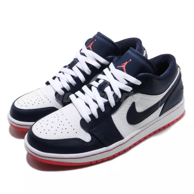 Nike Air Jordan 1 Low I AJ1 Obsidian Ember Glow White Men Shoes 553558-481