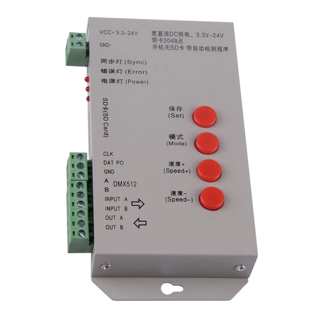 T1000S Magical RGB LED Strip SD Card Pixel Controller Fit for Stage Setting ho