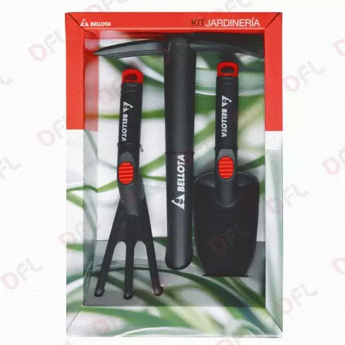 Bellota 3 Pcs Outils pour Jardin Transplanter Râteau 3 Dents Binette Double