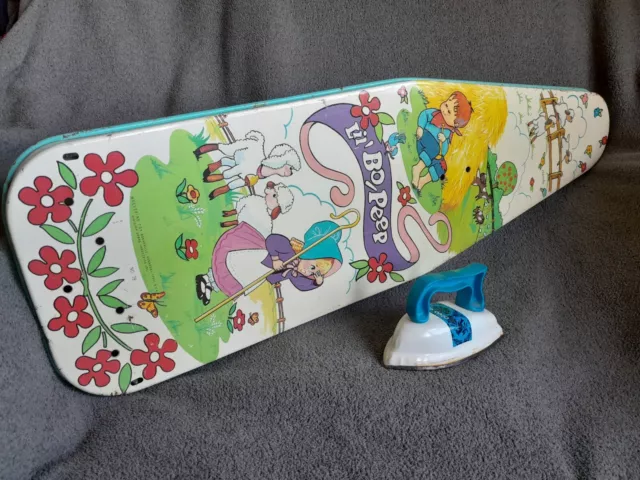 Vintage 1950s Wolverine Toys Lil' Bo Peep Tin Litho Ironing Board With Toy Iron