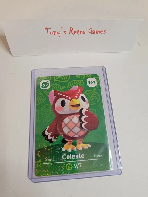 !SUPER SALE! CELESTE # 407 Animal Crossing NINTENDO Amiibo Card NINTENDO MINT!!!