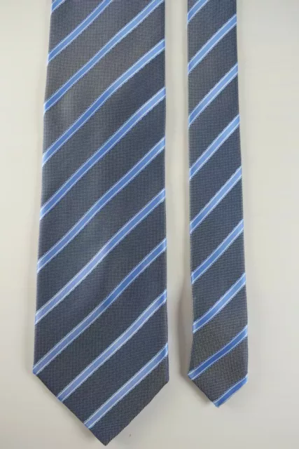 Paul Smith Cravatta TIE NEW 100% silk seta London completo uomo azzurra