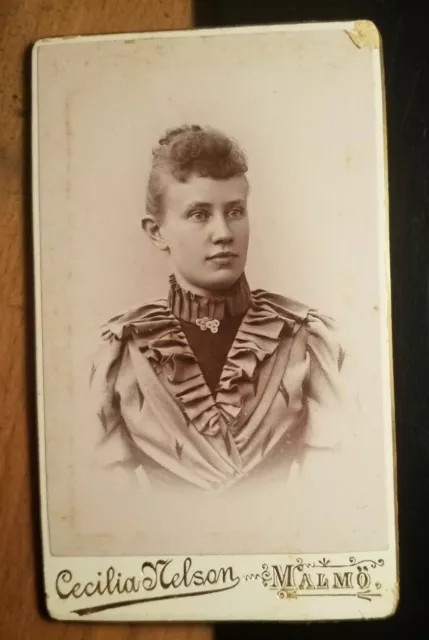 schönes Mädchen - junge Frau - Portrait / CDV Cecilia Nelson Malmö Schweden