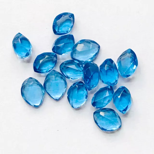 5x8x11mm Blue Topaz Hydro Quartz Gemstone Lot -  48 Carat Lots - 15 Ps Lots Gems