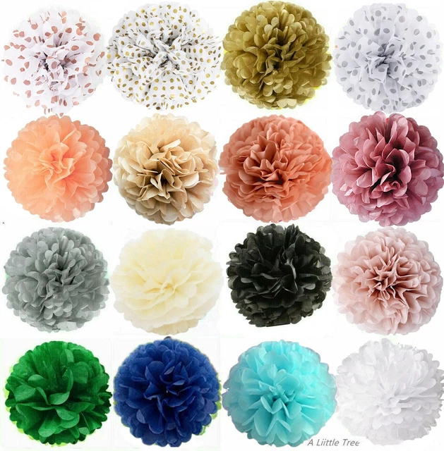 Neu 5 Stck. Schöne Stoff Papier Bommel Bommeln Blumenkugeln Hochzeit Party