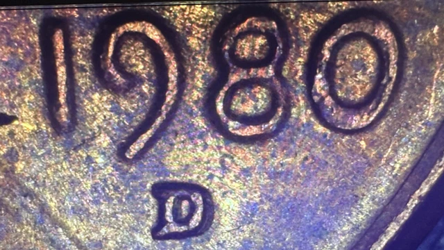 1980 D Lincoln Penny D over D mint mark