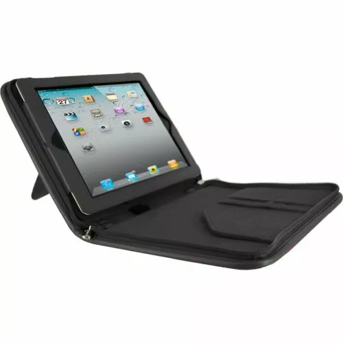 rooCASE Executive Portfolio Leather Case for New iPad and iPad 2  (Black)