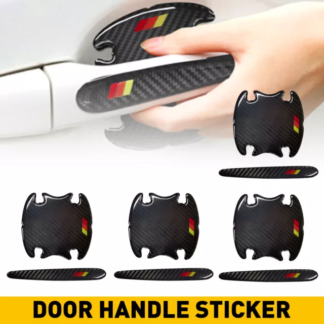 8x Car Bowl Handle Door Guard Protective Reflective Film Sticker Strips Scratch