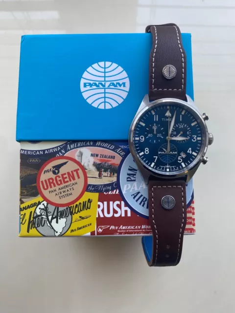 Timex X Pan Am Day-Date Big Pilot 42mm Leather Strap