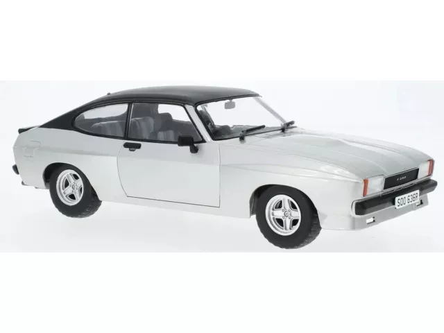 MCG 1:18 Scale Diecast Model Car 1975 FORD CAPRI MK2 X-PACK, SILVER, RHD