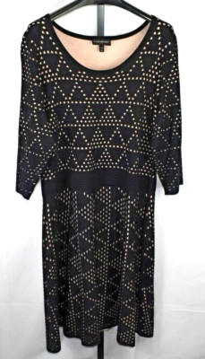 Lane Bryant Sweater Dress Plus Size 4X 26/28 Black and Blush Beige Fit and Flare