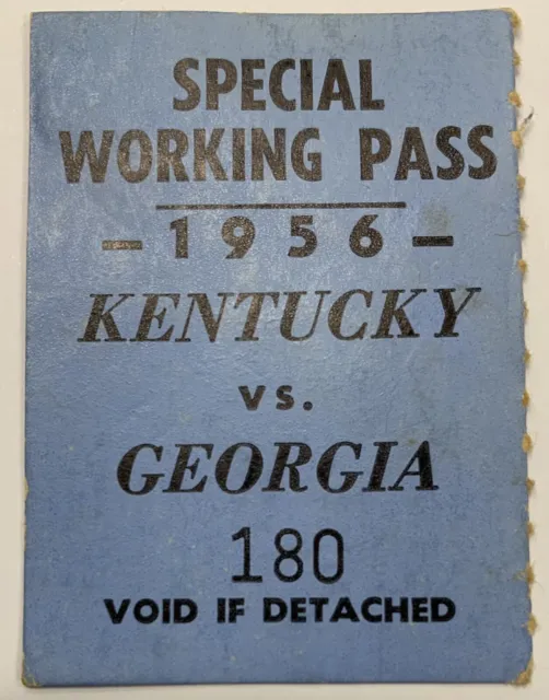 Kentucky Wildcats vs. Georgia Bulldogs football ticket stub 1956