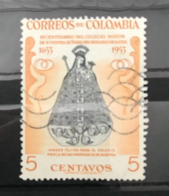 Kolumbien 1954 5c 300 J. Kolleg Unserer Lieben Frau Rosenkranz Bogota gestempelt