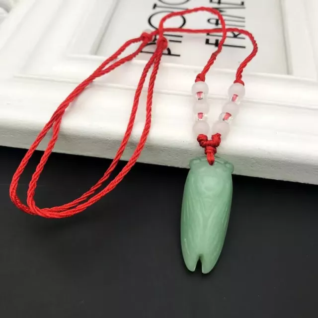 China hand made  Light green cicada pendant b8bw