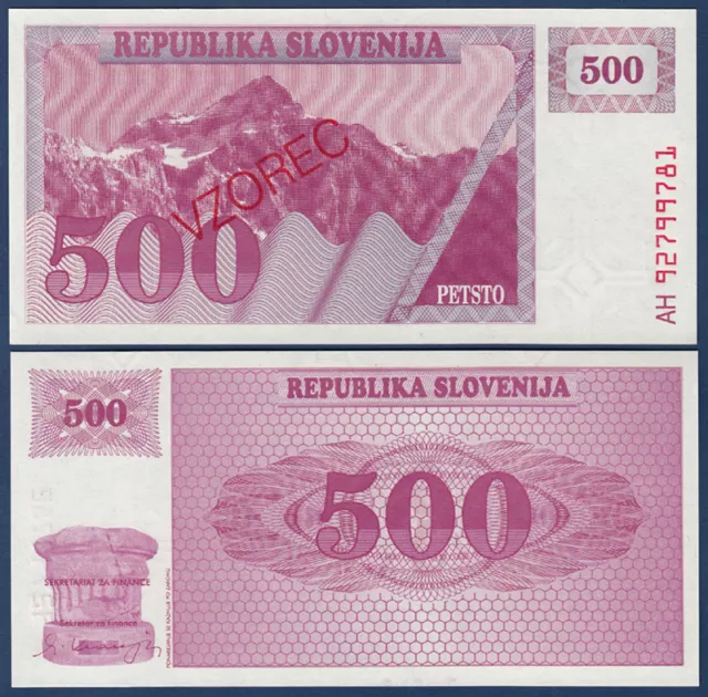 SLOWENIEN / SLOVENIA 500 Tolarjev Specimen (1992)  UNC  P.8s1