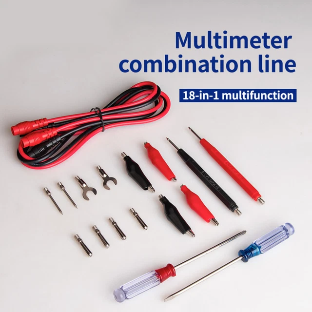 18 sonde di misura a pinza sonde multimetriche dorate test sonda multimetro