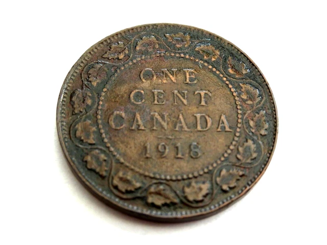 Canada 1918 Km#21 1 Cent Fine Condition 1050739/740