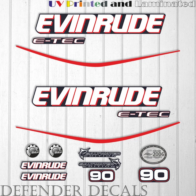 Evinrude 150hp E-Tec Decal Kit - Aqua Blue - Foto 13