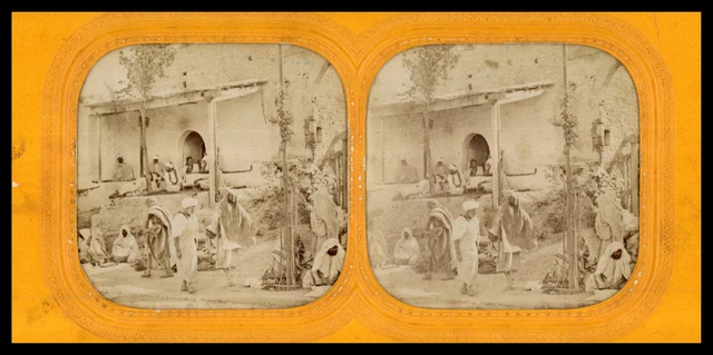 Italie, Rome, Statue de Marcus Aurelius, Vintage print, ca.1870, Stéréo