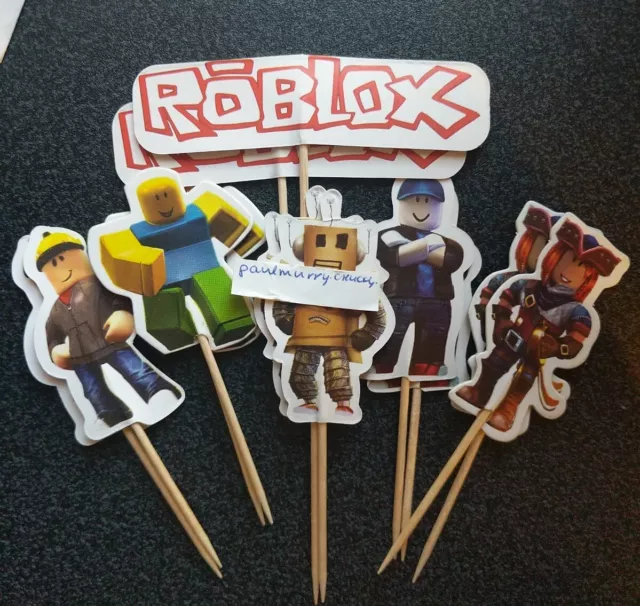 12 X Roblox Cake Picks,Cupcake Toppers  Kids Birthday Party Decorations game