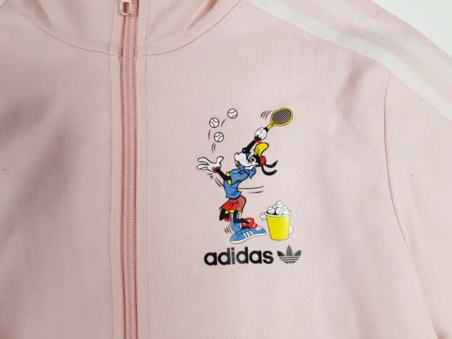Adidas Disney Goofy Size M Uk14 Womens Girls Pink Full Zip Jumper Tracksuit Top 3