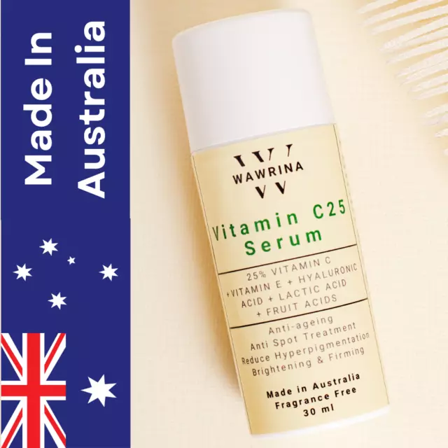 25% Vitamin C Serum Anti Age Hyaluronic Acid + AHA Wrinkle Collagen Face Skin