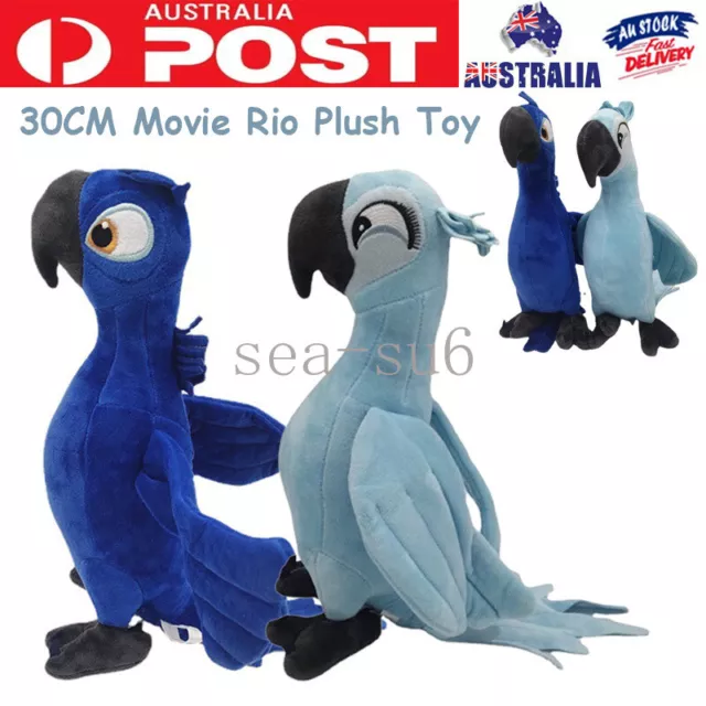 2Pcs Movie Rio Plush Toy Doll Parrot Bird Rio Stuffed Animal Doll Kids Gift 30CM