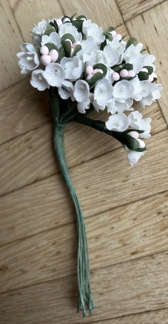 Mini Stoff Blumen mit Draht Konvolut Kunststoff 5