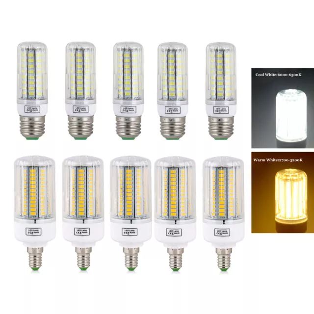 1X 6X 10X LED Maïs Ampoule E27 E14 Clair 5730 SMD 7W 12W 15W 25W 45W Blanc Oq