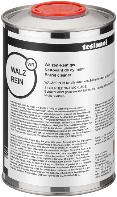5x TESLANOL WR Schreibwalzenreiniger Walzenreiniger flüssig 1000 ml