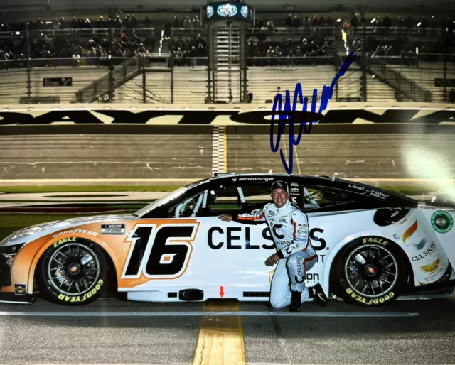 SIGNED 2024 AJ Allmendinger Daytona 500 Qualifying 8x10 NASCAR Photo