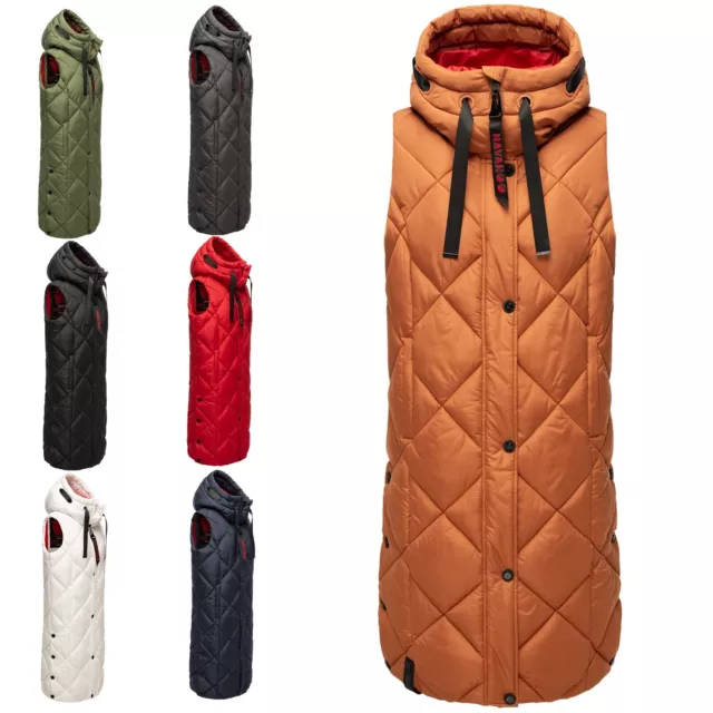 Navahoo Femmes Hiver Gilet Bodywarme Gilet avec Capuche Matelassé SCHNUCKEL