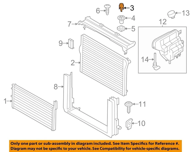 For BMW OEM 11-17 X3 3.0L-L6 Radiator-Upper Support Clip 17117595701