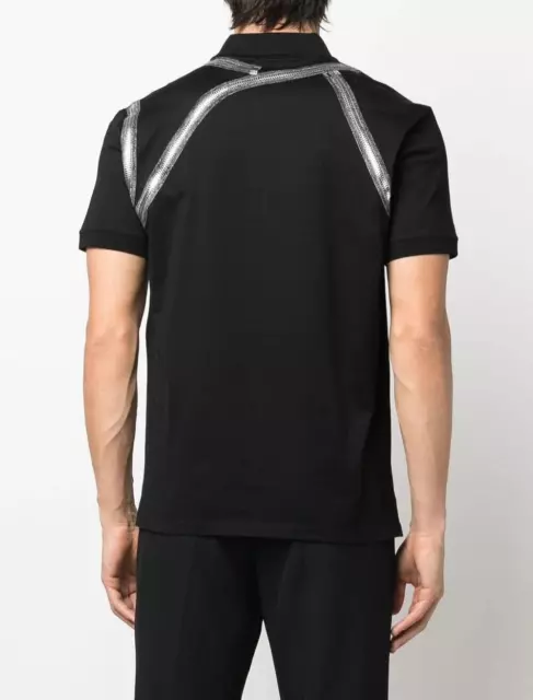 Alexander Mcqueen -Polo T-Shirt- Black & Silver Zip Harness /Logo 4XL  NEW&TAGS 3